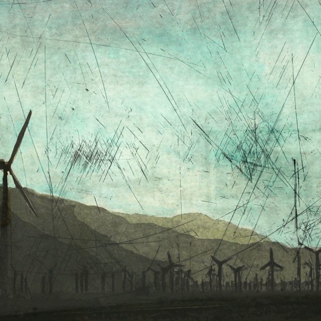 Nowhere (Palm springs road, CA, United States), Hand colouring over an aquatint, 60x45cm, 2009