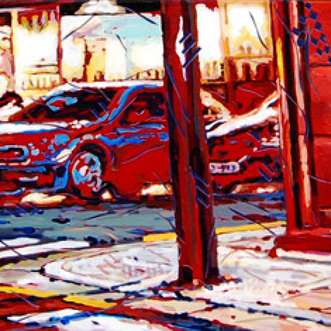 붉은 거리(삼청동)The Red street 130x30cm, 아크릴과 시트지 컷팅 2013