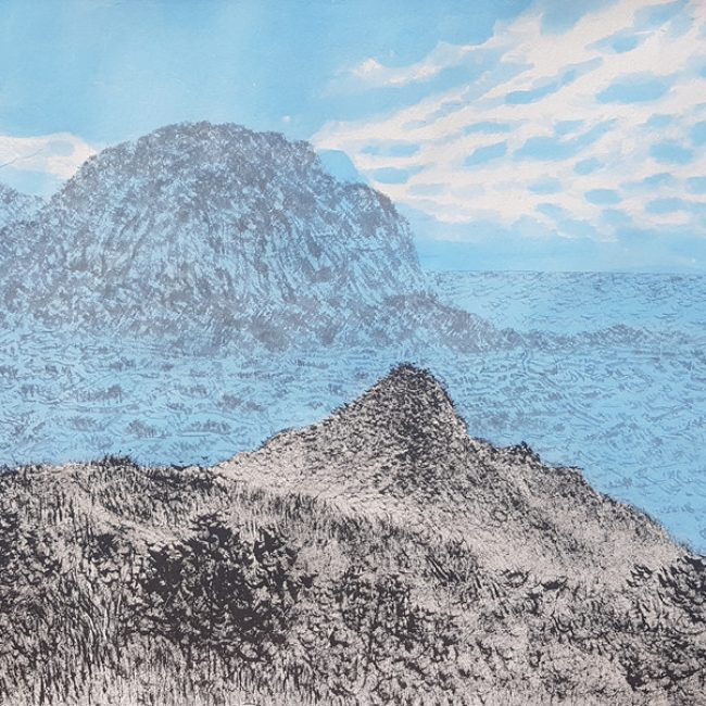산수유람-산방산 바라보다 31x52cm 한지에 수묵채색 2016
