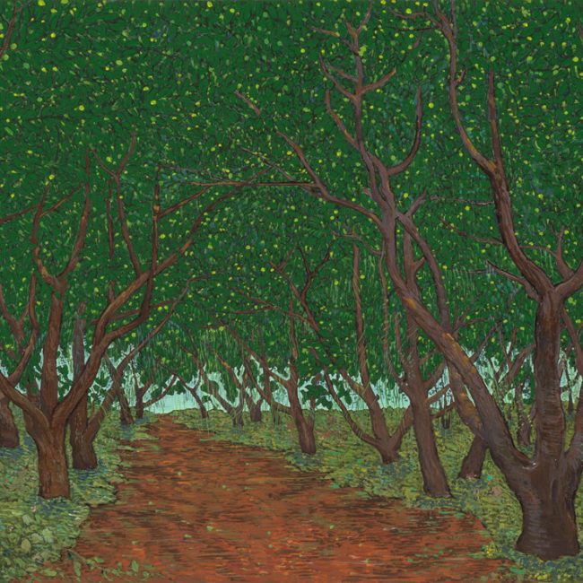 탱자나무 숲, 65x91cm, 한지 위에 채색, 2016