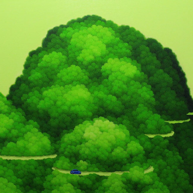 푹신한 숲, fluffy forest-travel 60.6x60.6 cm Oil on canvas 2017